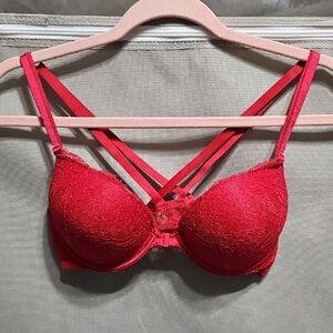 Victoria's Secret Strappy Red Lace Bra